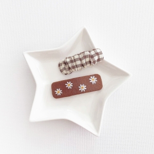 Girl Hair Clip Floral Plaid Set (GHP9125)
